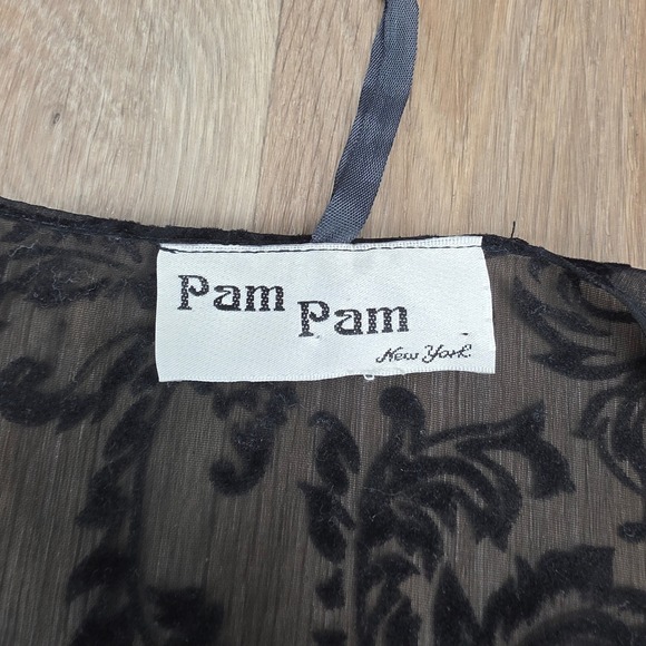 Pam‎ Pam New York Black Paisley Sheer Kimono Cardigan Drape Shrug Cover-Up Wrap - Picture 3 of 7